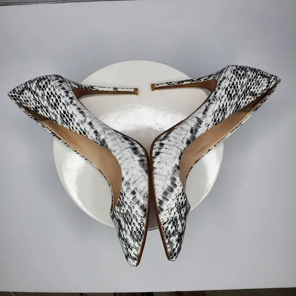 Revolve x Raye &quot;Tia&quot; Leather Heel in Grey Python Size 39.5