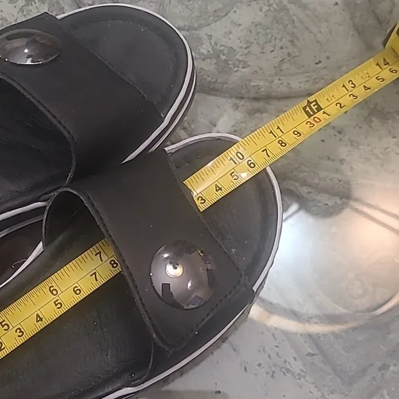 RIEKER WOMEN'S BLACK LEATHER CHUNKY SUMMER SANDALS SIZE 40 NEW