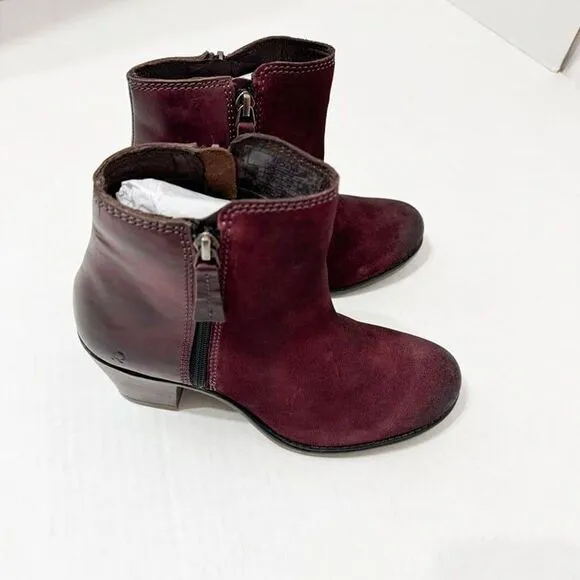 ROAN By Bed Stu NWB Sz 8.5 Lina Burgundy Leather Ankle Boots