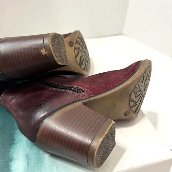 ROAN By Bed Stu NWB Sz 8.5 Lina Burgundy Leather Ankle Boots