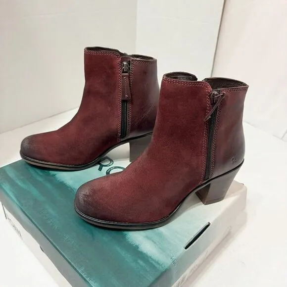 ROAN By Bed Stu NWB Sz 8.5 Lina Burgundy Leather Ankle Boots