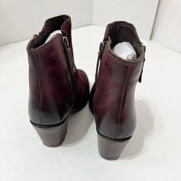 ROAN By Bed Stu NWB Sz 8.5 Lina Burgundy Leather Ankle Boots