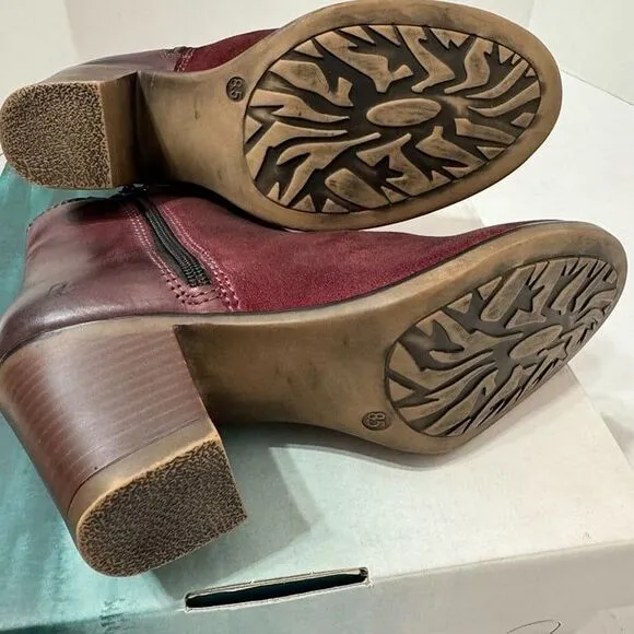 ROAN By Bed Stu NWB Sz 8.5 Lina Burgundy Leather Ankle Boots