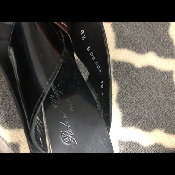 robert clergerie platform wedge sandals slides 6.5