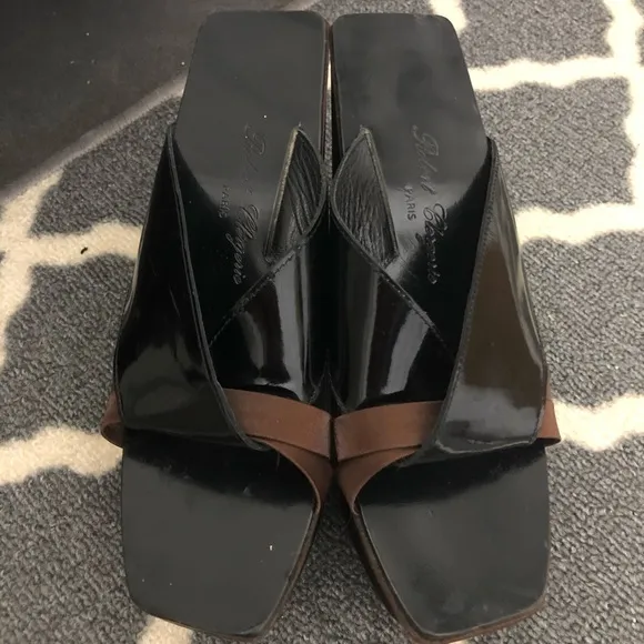 robert clergerie platform wedge sandals slides 6.5