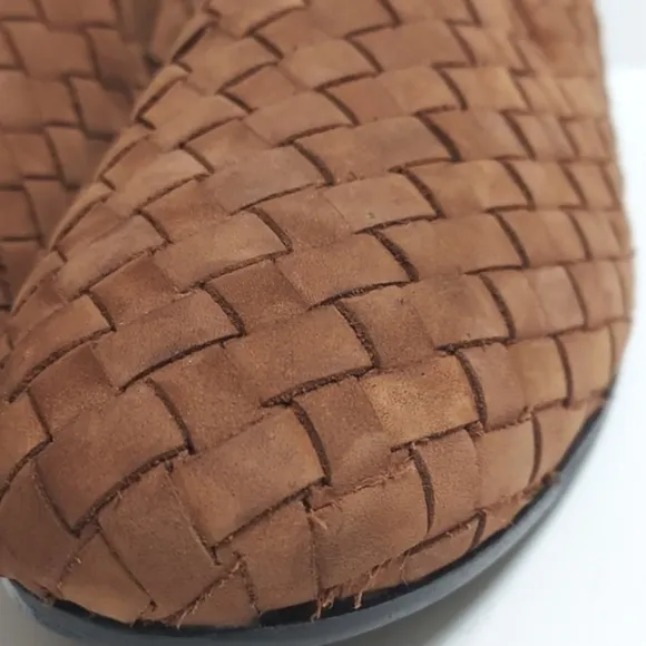 Robert Zur Flats Woven Suede Loafers Brown Size 8.5