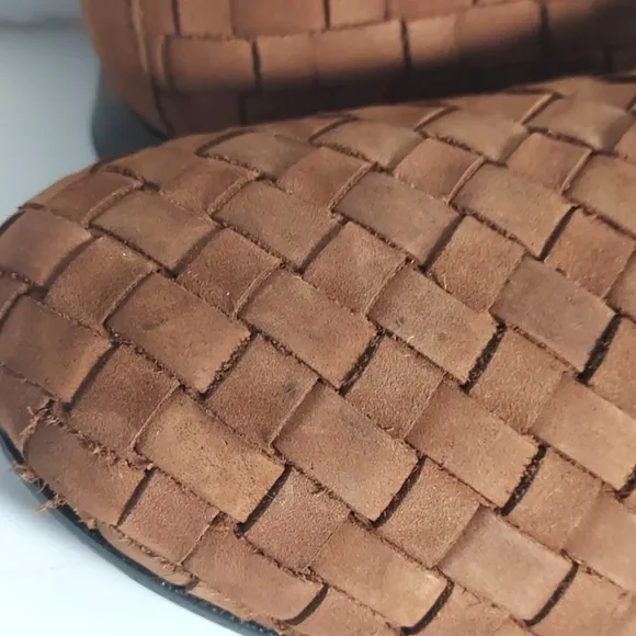 Robert Zur Flats Woven Suede Loafers Brown Size 8.5