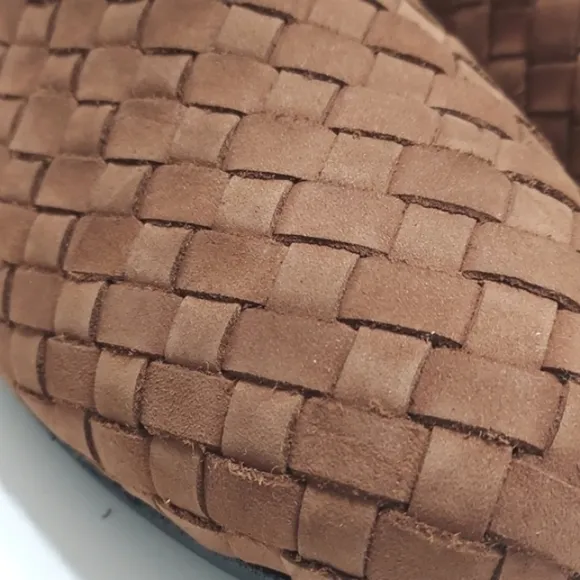 Robert Zur Flats Woven Suede Loafers Brown Size 8.5