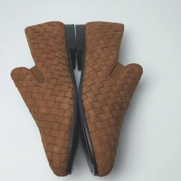Robert Zur Flats Woven Suede Loafers Brown Size 8.5