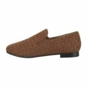 Robert Zur Flats Woven Suede Loafers Brown Size 8.5