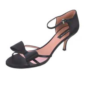 Rochas Black Satin Bow Heels 40 9