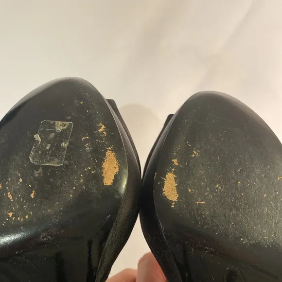 Roger Vivier black satin peep toe d’Orsay high heel evening shoes Sz 36.5