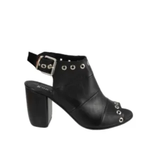 Ron White Shauna Black Leather Block Heel Sandals | 37
