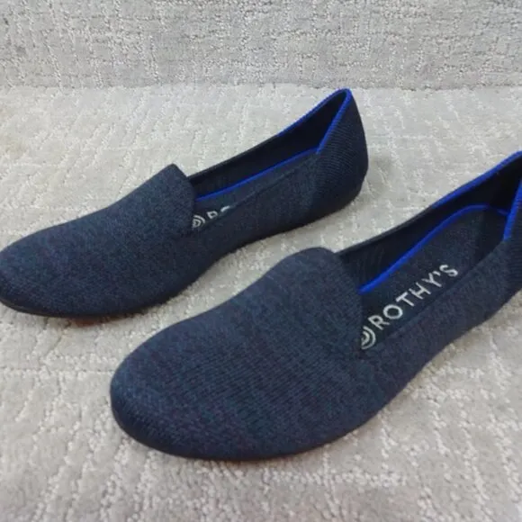 Rothys The Loafers Women's Size 7 US Blue Navy Heather Round Toe Slip on Shoes