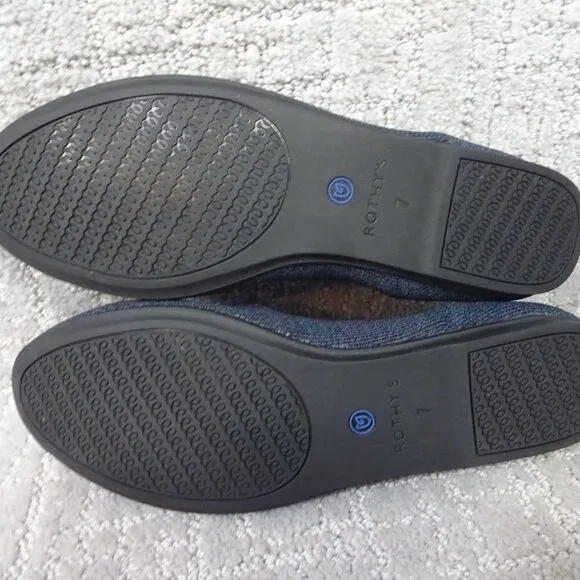 Rothys The Loafers Women's Size 7 US Blue Navy Heather Round Toe Slip on Shoes