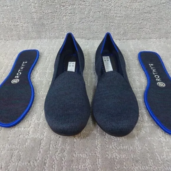 Rothys The Loafers Women's Size 7 US Blue Navy Heather Round Toe Slip on Shoes