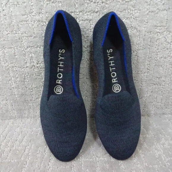 Rothys The Loafers Women's Size 7 US Blue Navy Heather Round Toe Slip on Shoes