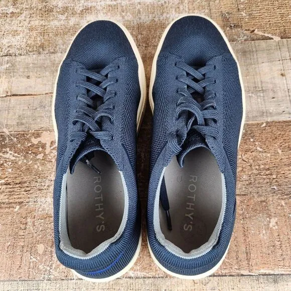 Rothys The RS02 Sneaker Men's 9.5‎ Wmn's 11 Navy Blue Comfort Laces Casual Shoes