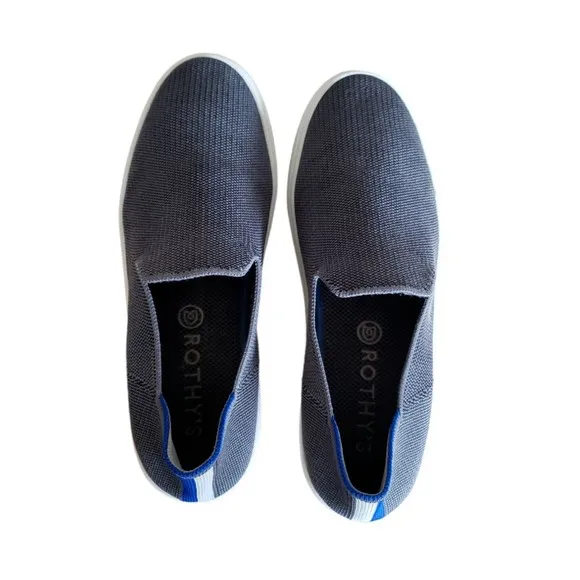 Rothys Women's Shoes Size 8.5 Flats Comfort Slip On The Sneaker Casual Gray Blue