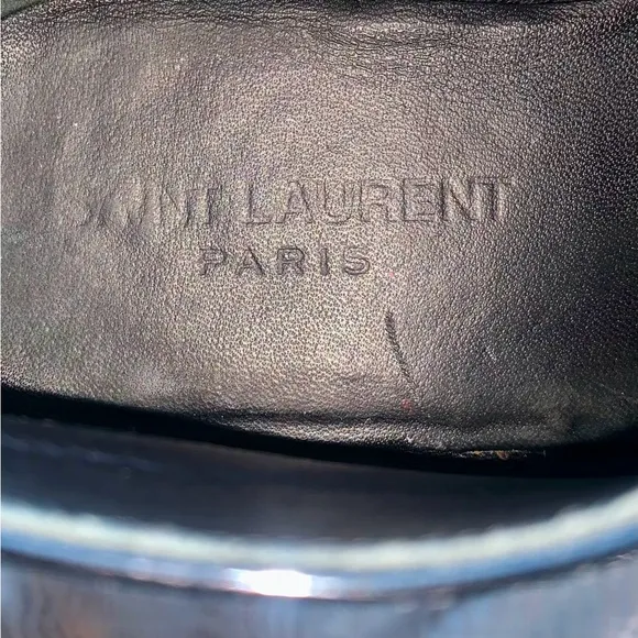 Saint Laurent Jonas Lace Up Patent Leather Shoes Size 37 1/2