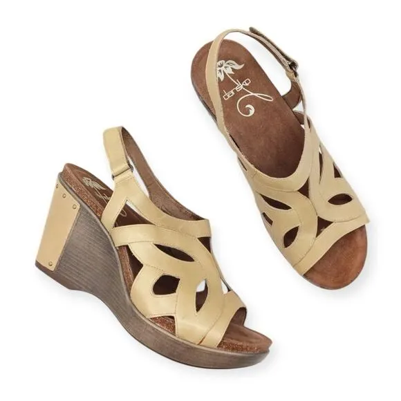 ☀️SALE☀️ NEW Dansko Felicia Antique Full Grain Leather Wedge Sandals Size: 41