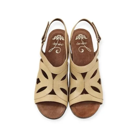 ☀️SALE☀️ NEW Dansko Felicia Antique Full Grain Leather Wedge Sandals Size: 41