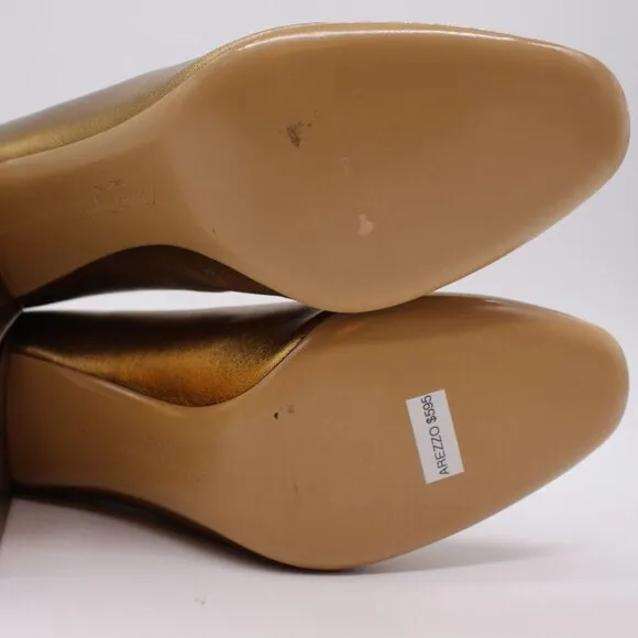 Salvatore Ferragamo 'Arezzo 85' Bronze Leather Pump Heels 7 or 9 NIB $675 Shoes