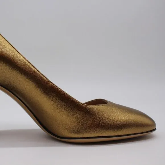 Salvatore Ferragamo 'Arezzo 85' Bronze Leather Pump Heels 7 or 9 NIB $675 Shoes