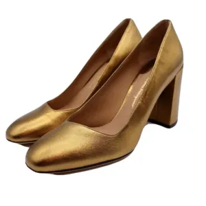 Salvatore Ferragamo 'Arezzo 85' Bronze Leather Pump Heels 7 or 9 NIB $675 Shoes