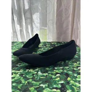 Salvatore Ferragamo Balmy kitten Wedge Heels Neoprene Stretch Black 10 1/2 AA