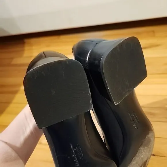 Salvatore Ferragamo Black Leather Bow Pumps Heel Shoes 8.5 A narrow