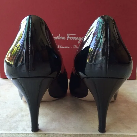 SALVATORE FERRAGAMO | Dalia Black Patent Heels