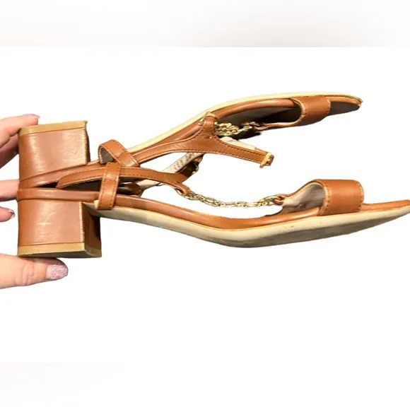 Salvatore Ferragamo Dandi Chain Low Heel Sandals sz 8