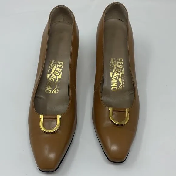 Salvatore Ferragamo Leather Buckle Pumps