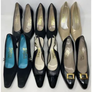 Salvatore Ferragamo Lot of 6 Pairs High Heel Shoes Women's Size 7.5 AAAA **READ
