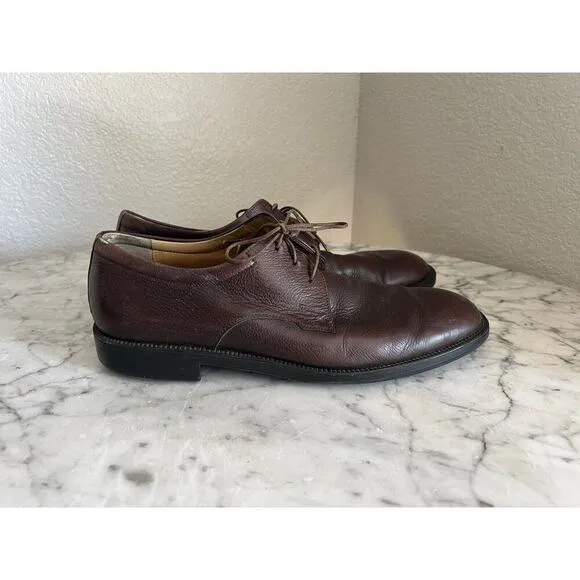 Salvatore Ferragamo Mens Brown Leather Lace Up Oxford Shoes 9.5 D
