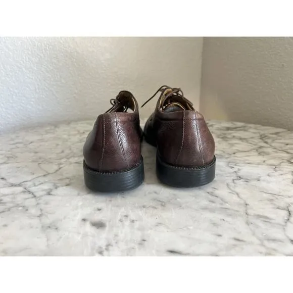 Salvatore Ferragamo Mens Brown Leather Lace Up Oxford Shoes 9.5 D