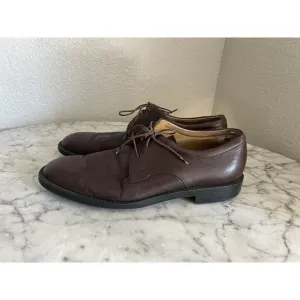Salvatore Ferragamo Mens Brown Leather Lace Up Oxford Shoes 9.5 D