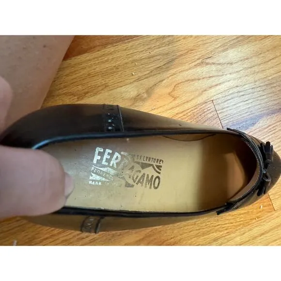 Salvatore Ferragamo Men's Caronte Wingtip Tassel Black Loafers Shoes size 10