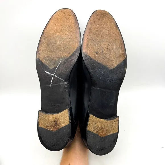 Salvatore Ferragamo Mens Shoes Loafers Men 11.5 B Black Leather Loafers Tassel