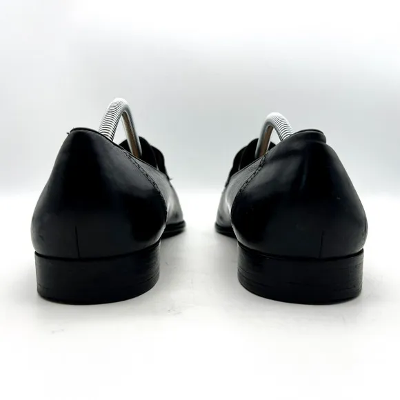 Salvatore Ferragamo Mens Shoes Loafers Men 11.5 B Black Leather Loafers Tassel