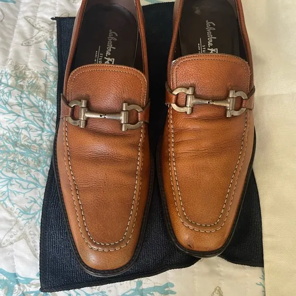 Salvatore Ferragamo Men's Tan Leather Loafers