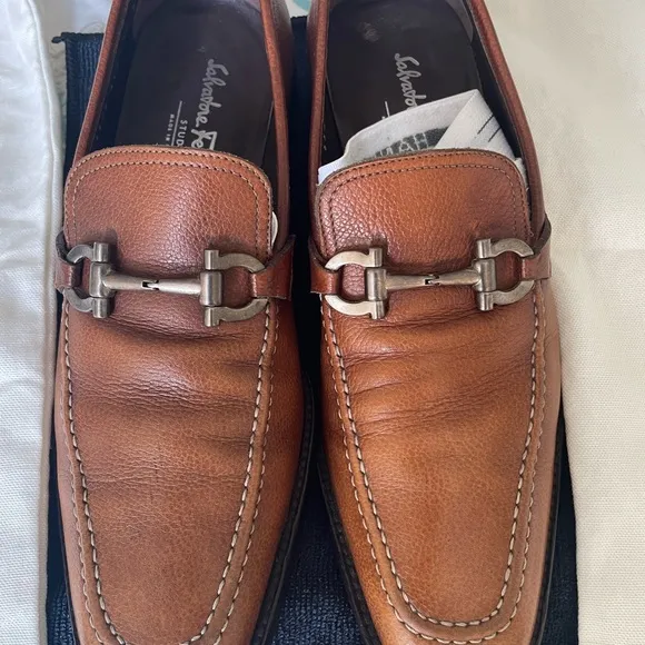 Salvatore Ferragamo Men's Tan Leather Loafers
