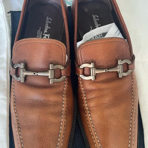 Salvatore Ferragamo Men's Tan Leather Loafers