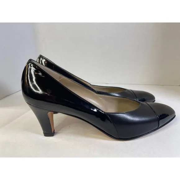 Salvatore Ferragamo Saks Fifth Ave Black Sz9.5 AA Leather High Heel Shoes Pumps