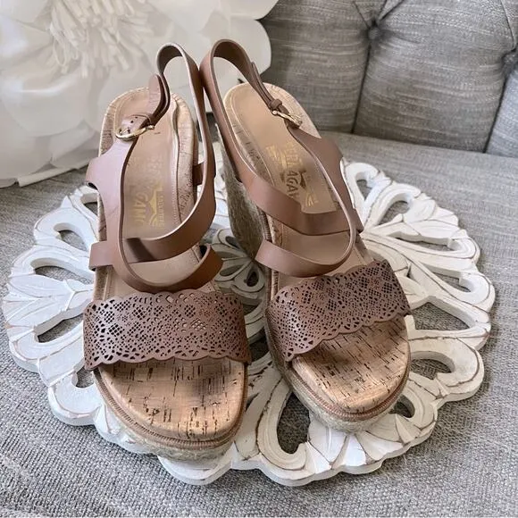 Salvatore Ferragamo Wedge Heel Sandals Shoes Women’s 9.5