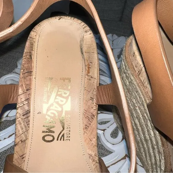 Salvatore Ferragamo Wedge Heel Sandals Shoes Women’s 9.5