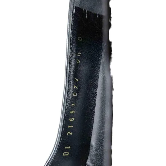 Salvatore Ferragamo Womens Black Leather Pumps Dress Shoes Heels Size 8.5