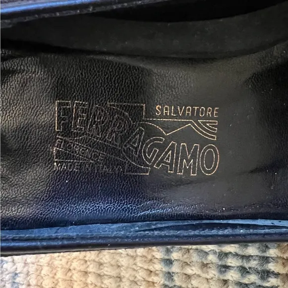Salvatore Ferragamo Women's Black Suede Pumps with Kitten Heel