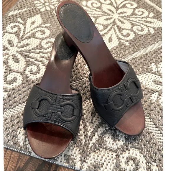 Salvatore Ferragamo wooden clogs/sandals